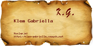 Klem Gabriella névjegykártya